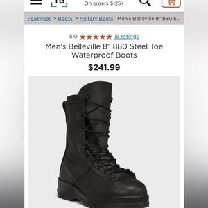 New with tags Belleville 8” 880 steel toe waterproof black boots